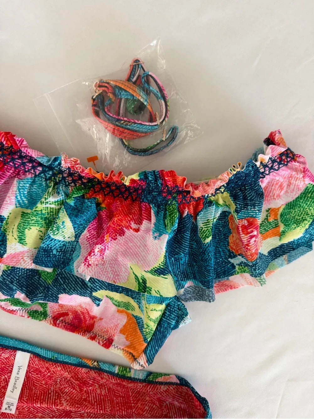 Vera Bradley SuperBloom Layla Top Hipster Bottoms Ruffle Floral Medium 2 Piece‎